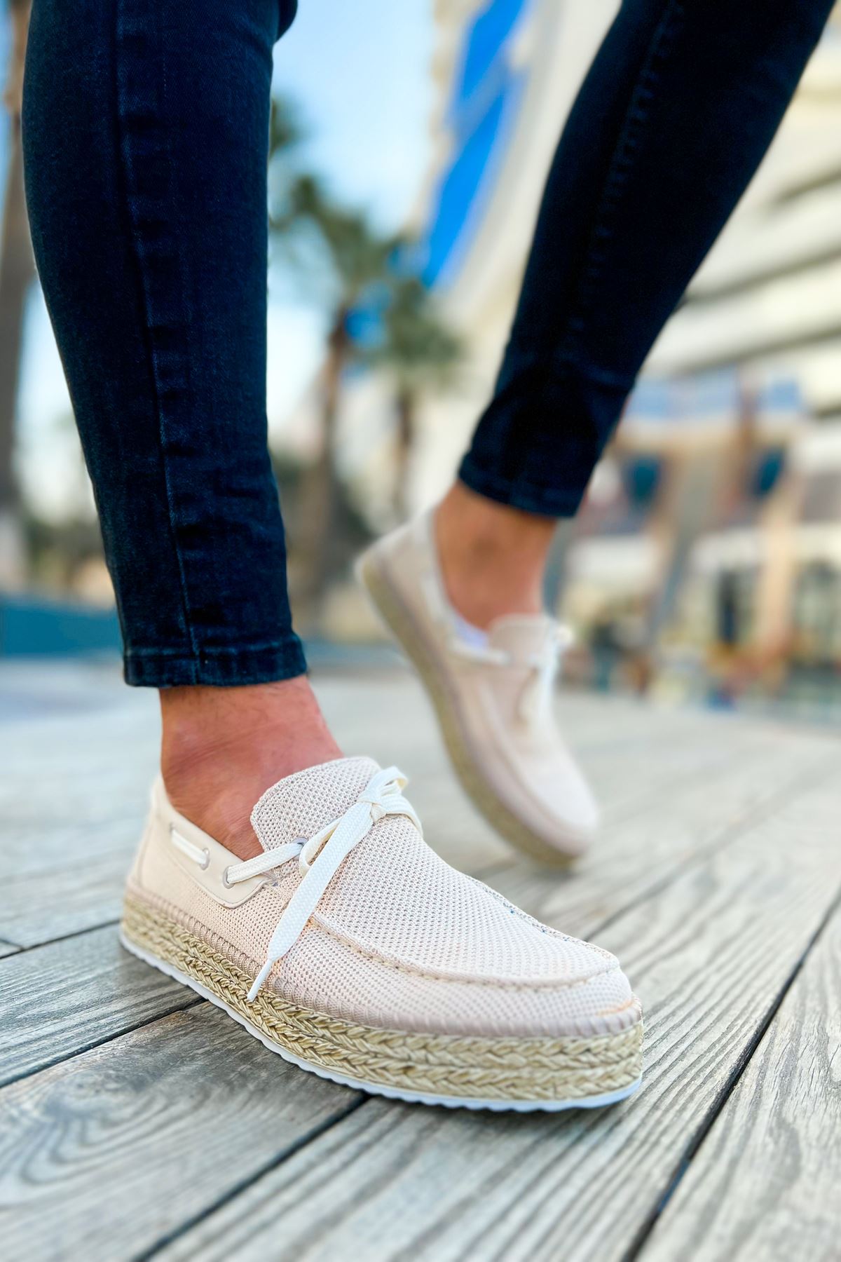 CH311 - Espadril Erkek Ayakkabı BEJ - Görsel 2