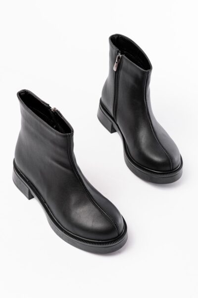 02-3033 Siyah Fermuarlı Günlük Kadın Bot