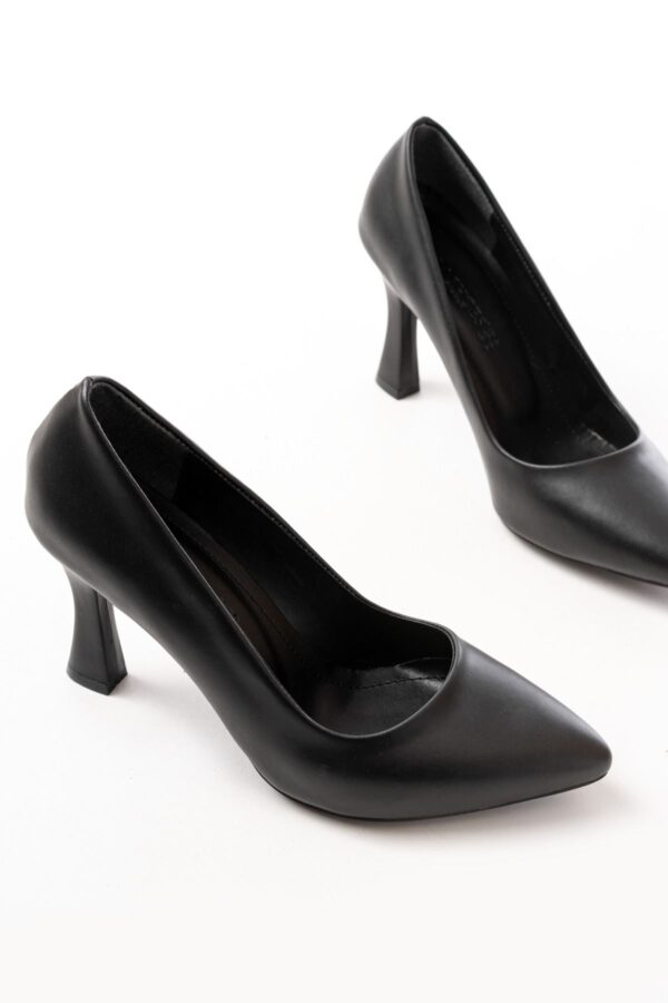 ST-001 Siyah Günlük 9 cm Topuklu Bayan Stiletto Ayakkabı - Görsel 4
