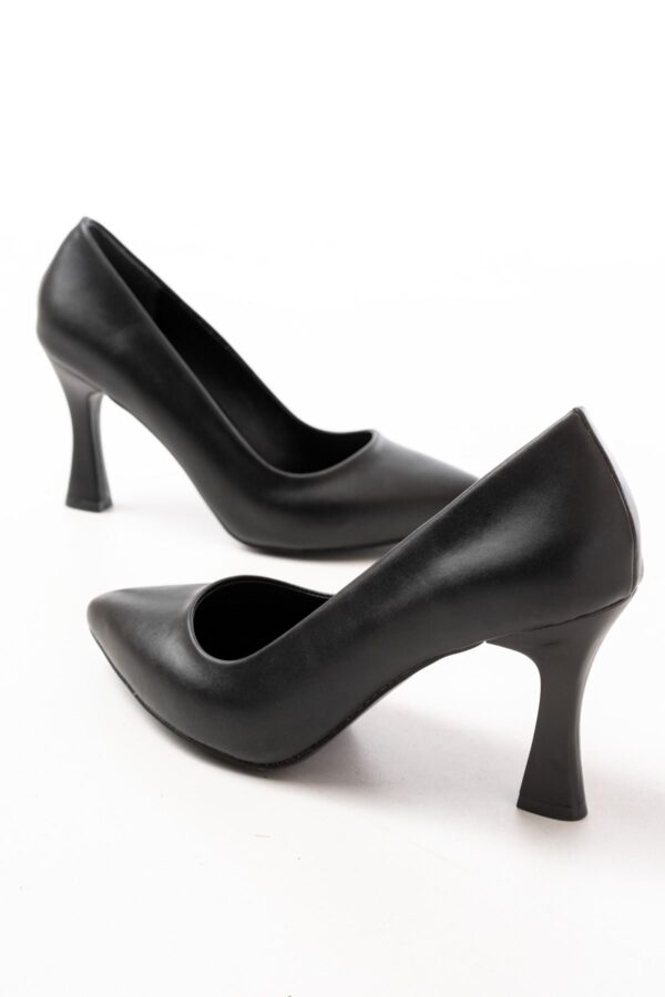 ST-001 Siyah Günlük 9 cm Topuklu Bayan Stiletto Ayakkabı - Görsel 5