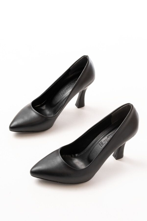 ST-001 Siyah Günlük 9 cm Topuklu Bayan Stiletto Ayakkabı - Görsel 3