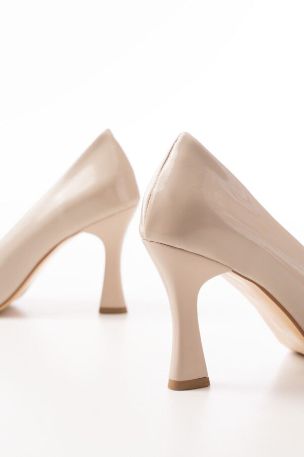 ST-001 Bej Rugan Günlük 9 cm Topuklu Bayan Stiletto Ayakkabı - Görsel 5