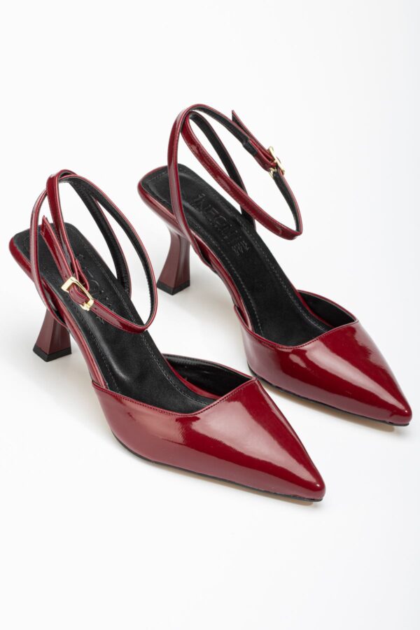 ST-004 Bordo Rugan Günlük 7 cm Topuklu Bayan Ayakkabı - Görsel 4