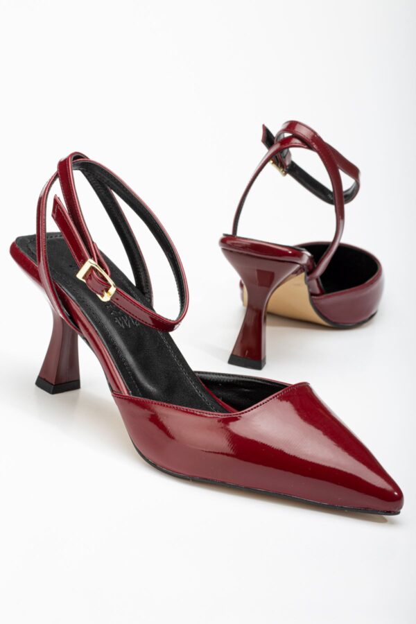 ST-004 Bordo Rugan Günlük 7 cm Topuklu Bayan Ayakkabı - Görsel 5