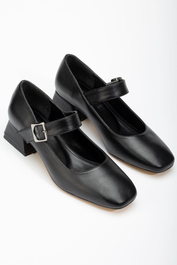 ST-006 Siyah Günlük 4 cm Topuklu Bayan Ayakkabı - Görsel 3