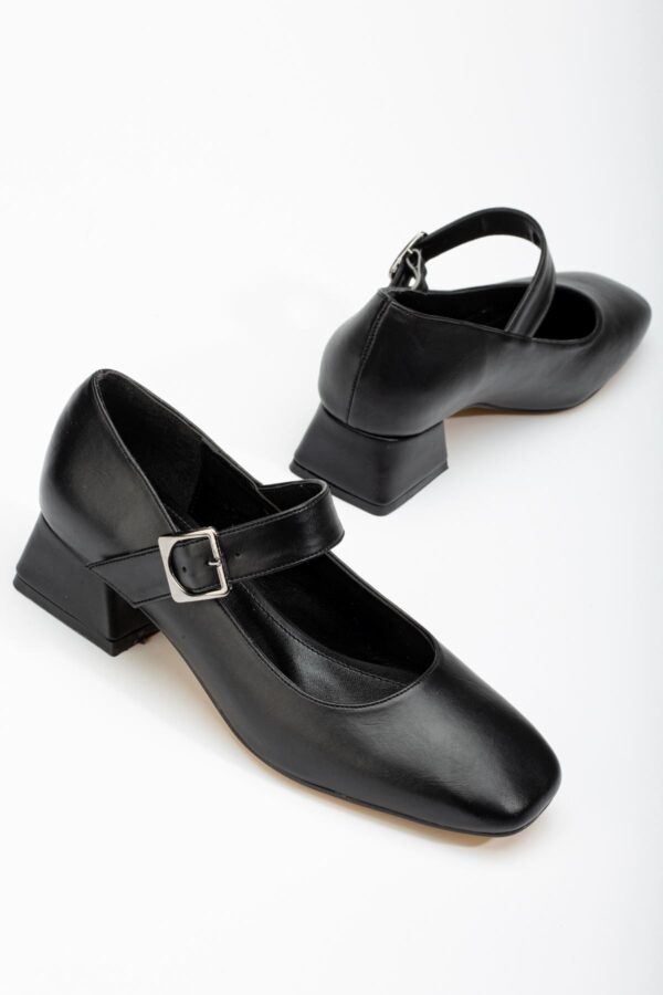 ST-006 Siyah Günlük 4 cm Topuklu Bayan Ayakkabı - Görsel 4