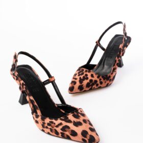 ST-002 Leopar Günlük 7 cm Topuklu Bayan Ayakkabı