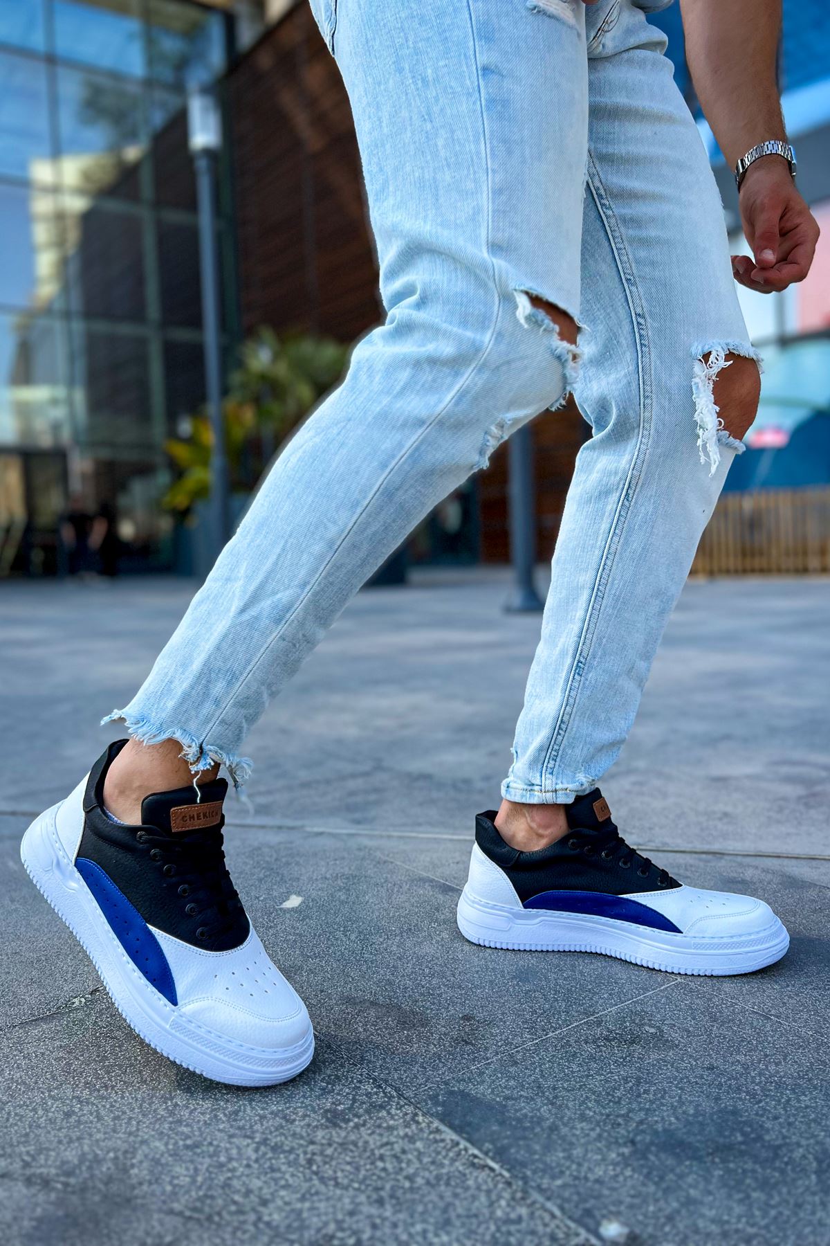 CH115 - CBT Literide Erkek Ayakkabı BEYAZ/SAX MAVI/SIYAH - Görsel 4