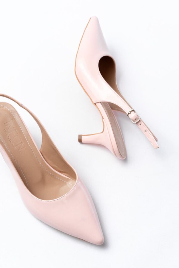 ST-1152 Pembe Rugan Günlük 7 cm Topuklu Kadın Ayakkabı - Görsel 5