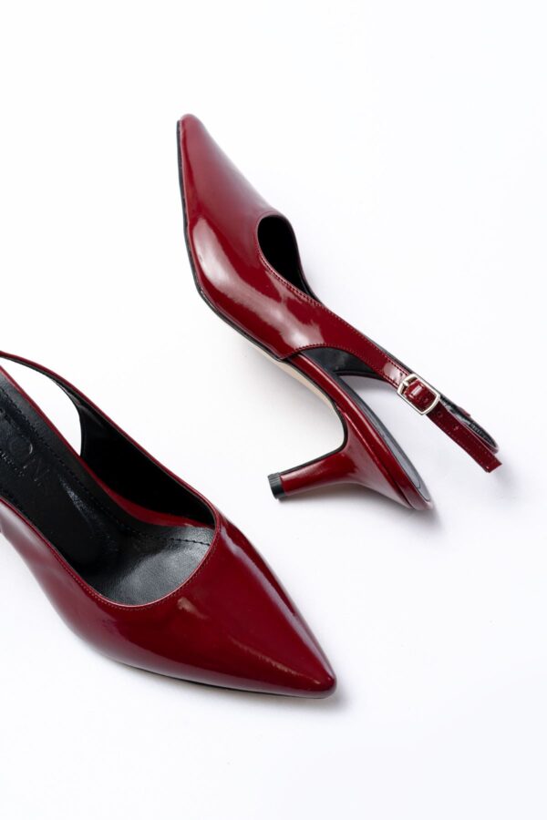 ST-1152 Bordo Rugan Günlük 7 cm Topuklu Kadın Ayakkabı - Görsel 2