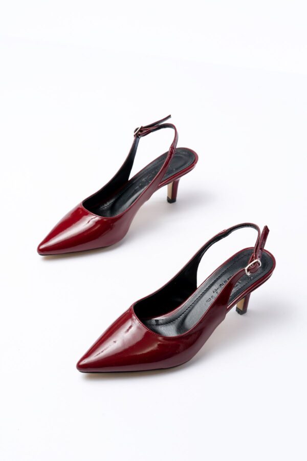 ST-1152 Bordo Rugan Günlük 7 cm Topuklu Kadın Ayakkabı - Görsel 5