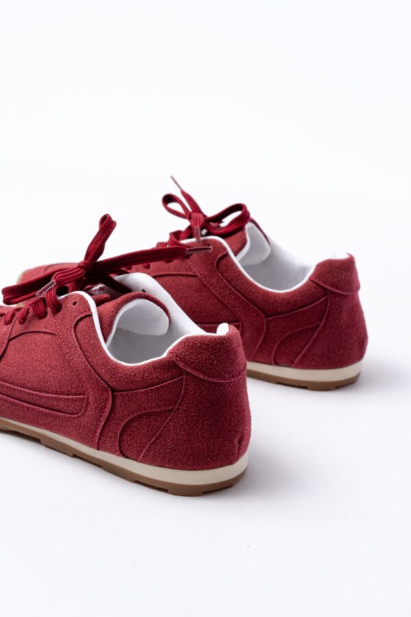RS-01 Bordo Süet İnce Taban Günlük Spor Ayakkabı - Görsel 5