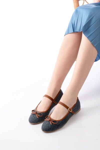 6321 Laci Keten Günlük Baret Tokalı Bayan Babet