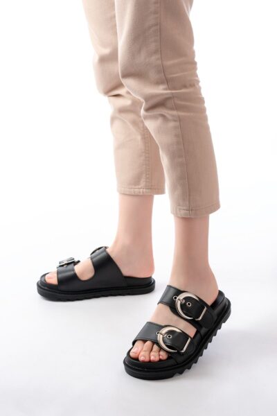 DM-6010 Casual Women's Slippers with Black Buckle Accessory