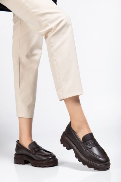 746-759 Kahve Günlük Yüksek Tabanlı Loafer Ayakkabı