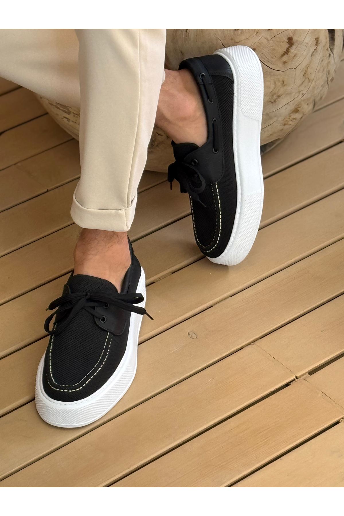 CH2602 - Triko Erkek Ayakkabı SIYAH - Görsel 2