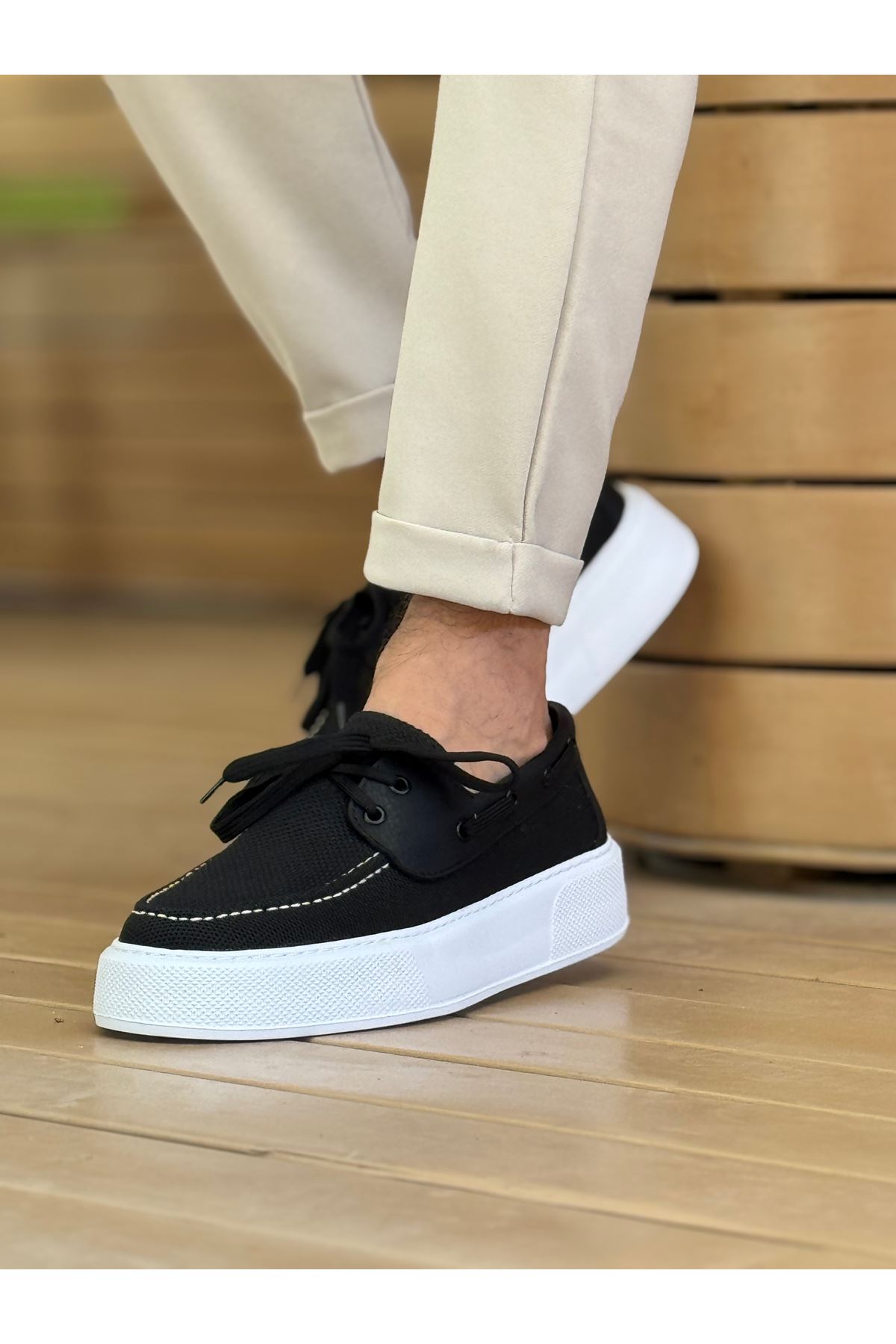 CH2602 - Triko Erkek Ayakkabı SIYAH - Görsel 3