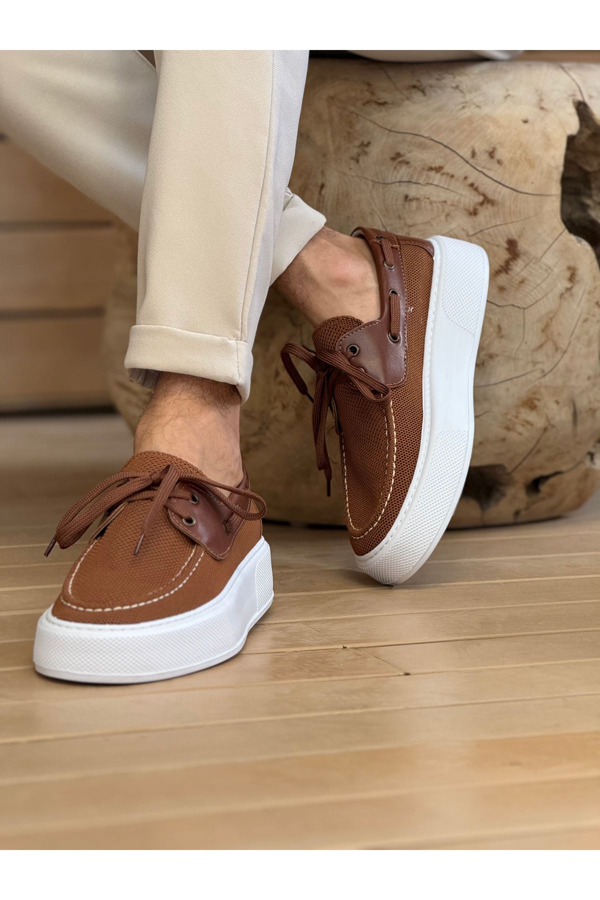 CH2602 - Triko Erkek Ayakkabı KAHVE - Görsel 2