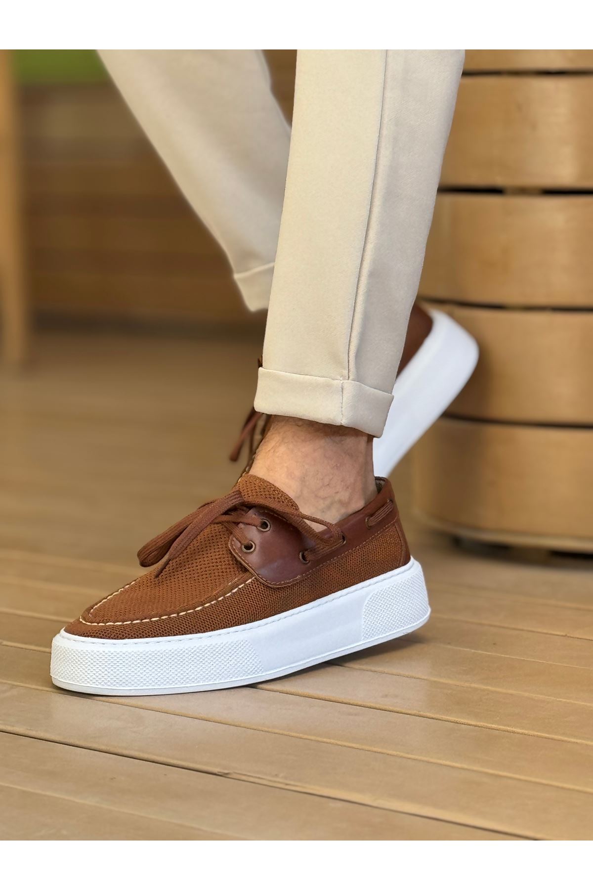 CH2602 - Triko Erkek Ayakkabı KAHVE - Görsel 3