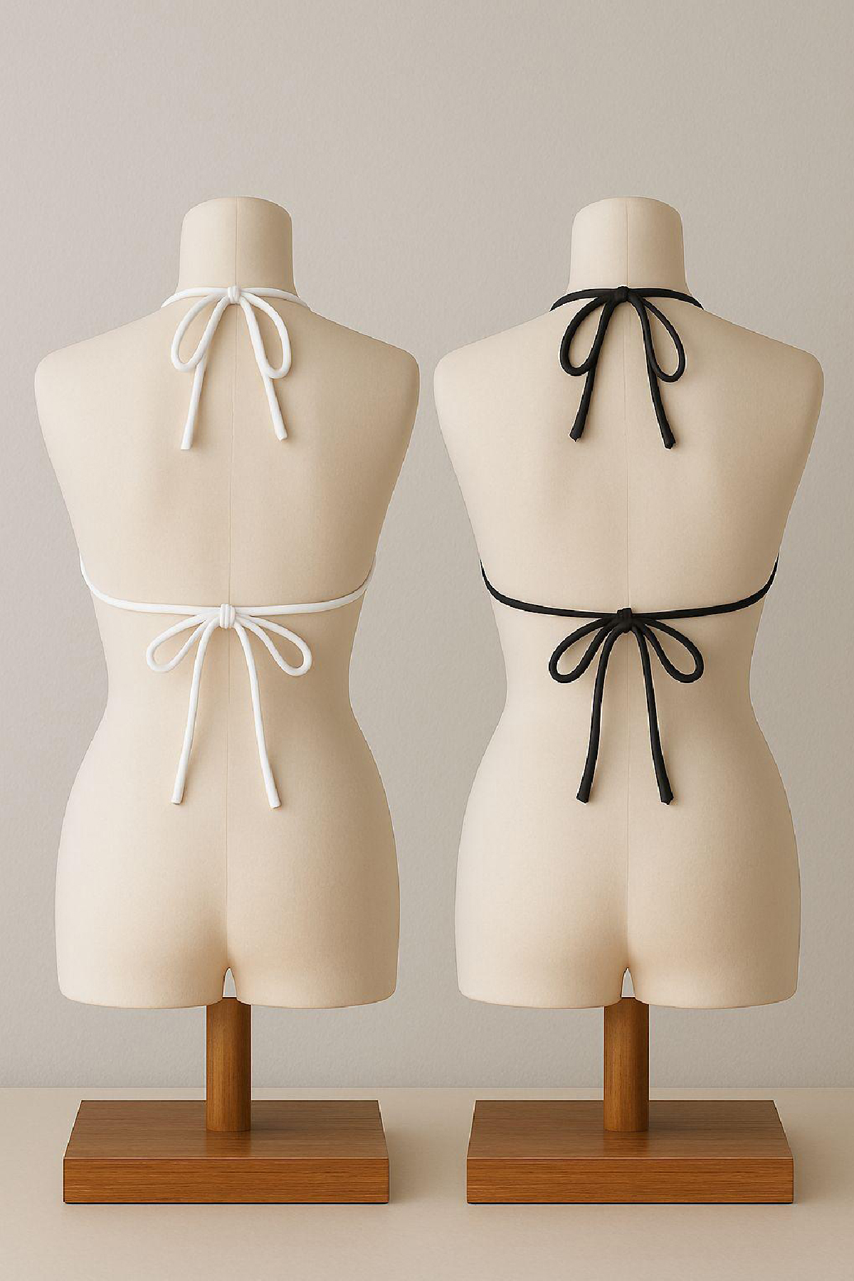 Kadın Siyah ve Beyaz Minimal Kesim Üçgen Bikini Üstü – Modern ve Şık Tasarım - Görsel 5