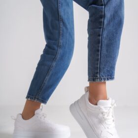 ALESSI Bağcıklı Ortopedik Taban Kadın Sneaker Spor Ayakkabı CBT - Beyaz