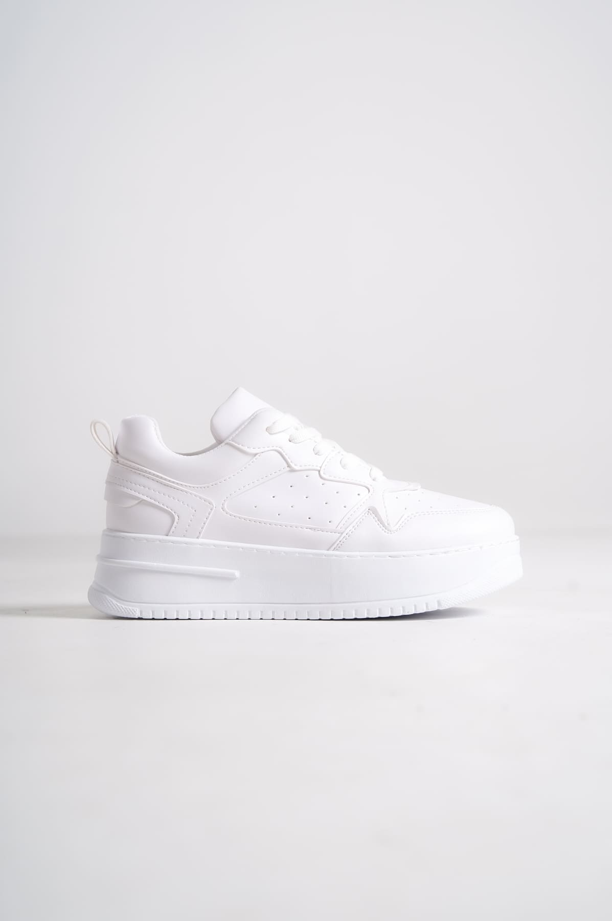 ALESSI Bağcıklı Ortopedik Taban Kadın Sneaker Spor Ayakkabı CBT - Beyaz - Görsel 6