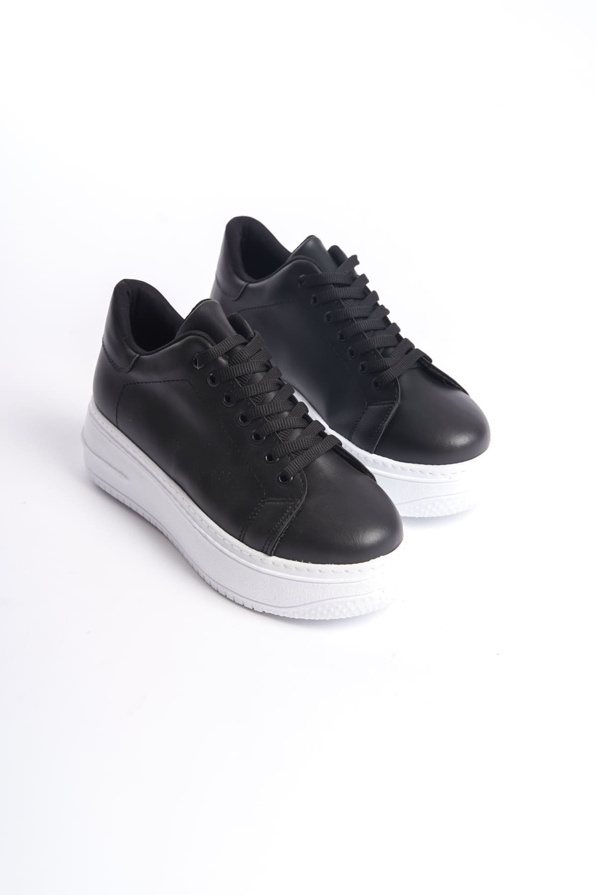 BIANA Bağcıklı Ortopedik Taban Kadın Sneaker Spor Ayakkabı  CBT - Siyah - Görsel 4