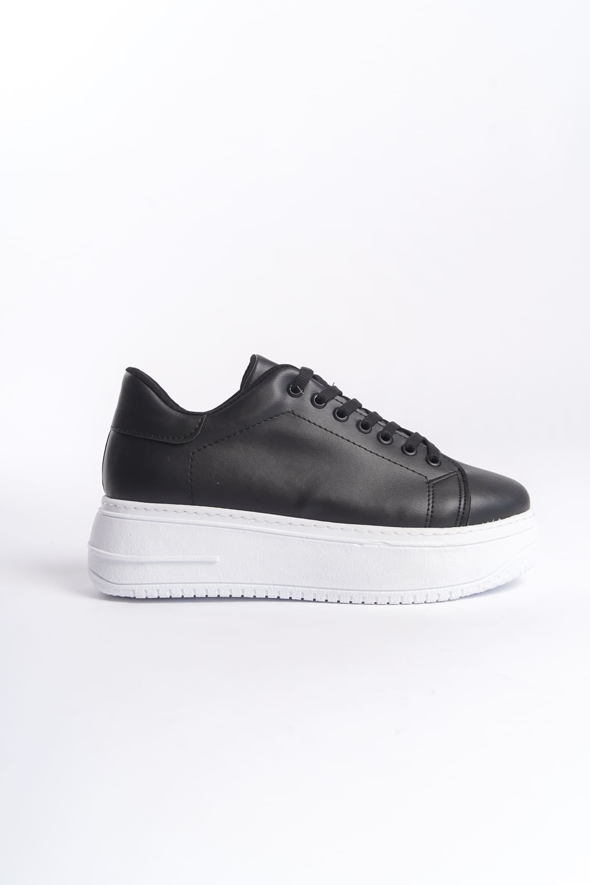 BIANA Bağcıklı Ortopedik Taban Kadın Sneaker Spor Ayakkabı  CBT - Siyah - Görsel 6