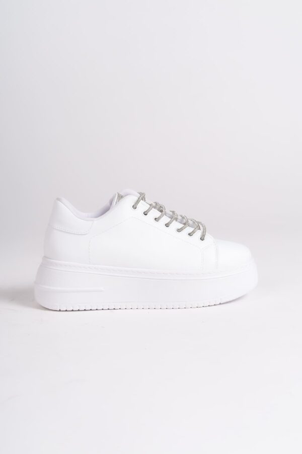 DELLA Bağcıklı Ortopedik Taban Taşlı Kadın Sneaker Spor Ayakkabı CBT - Beyaz - Görsel 6