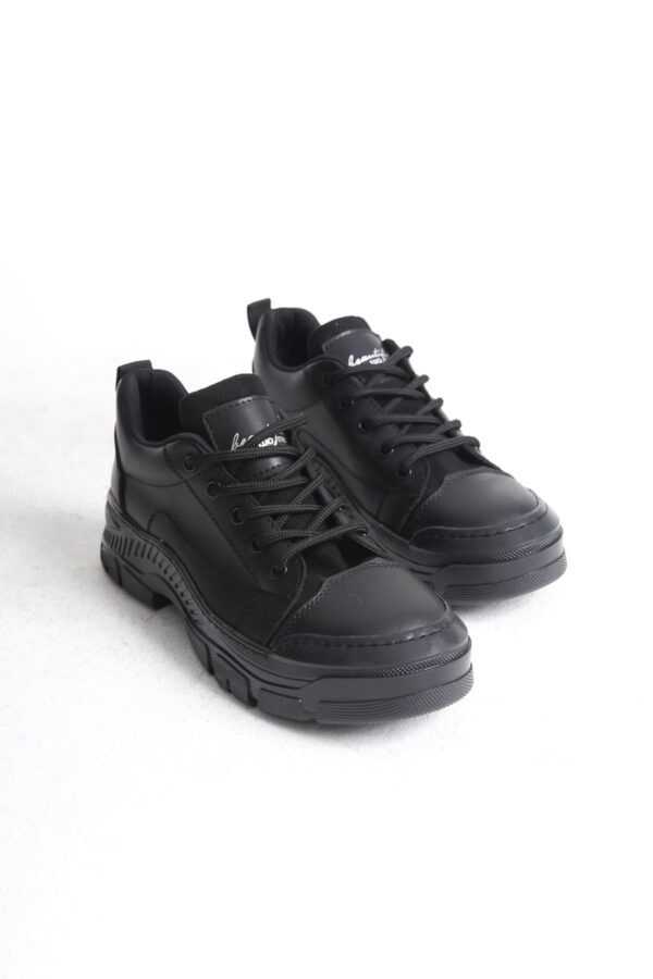JANE Bağcıklı Ortopedik Taban Kadın Sneaker Spor Ayakkabı  CST - Siyah - Görsel 5