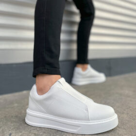 JY007 Alba Bağcıksız Cilt Erkek Günlük Sneaker Ayakkabı CBT Beyaz