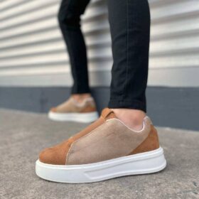JY007 Alba Bağcıksız Süet Erkek Günlük Sneaker Ayakkabı SBT Taba/Vizon
