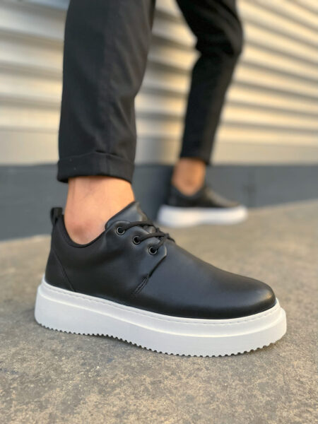 JY03 Luxor Bağcıklı Cilt Erkek Günlük Spor Klasik Ayakkabı CBT - Siyah