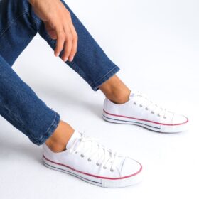 JY0422 Luke Bağcıklı Keten Kumaş Erkek Günlük Sneaker Ayakkabı KBT - Beyaz