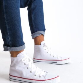 JY0423 AXE Bağcıklı Keten Kumaş Erkek Günlük Sneaker Ayakkabı KBT - Beyaz