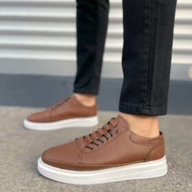 JY0535 Prime Bağcıklı Cilt Erkek Günlük Sneaker Ayakkabı CBT - Taba