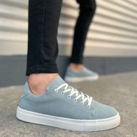 JY122 Mode Bağcıklı Süet Erkek Günlük Sneaker Ayakkabı SBT - Mavi