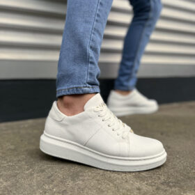 JY151 Boost Bağcıklı Cilt Erkek Günlük Sneaker Ayakkabı CBT - Beyaz