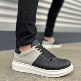JY151 Boost Bağcıklı Cilt Süet Erkek Günlük Sneaker Ayakkabı CSBT - Siyah/Gri