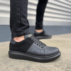 JY151 Boost Bağcıklı Cilt Süet Erkek Günlük Sneaker Ayakkabı CSST - Siyah