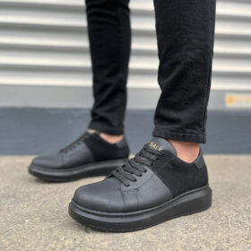 JY151 Boost Bağcıklı Cilt Süet Erkek Günlük Sneaker Ayakkabı CSST - Siyah