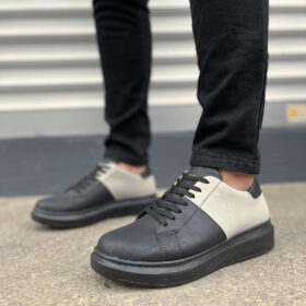JY151 Boost Bağcıklı Cilt Süet Erkek Günlük Sneaker Ayakkabı CSST - Siyah/Gri