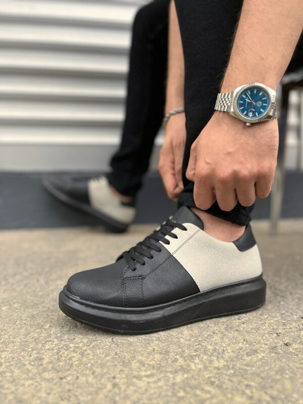 JY151 Boost Bağcıklı Cilt Süet Erkek Günlük Sneaker Ayakkabı CSST - Siyah/Gri - Görsel 3