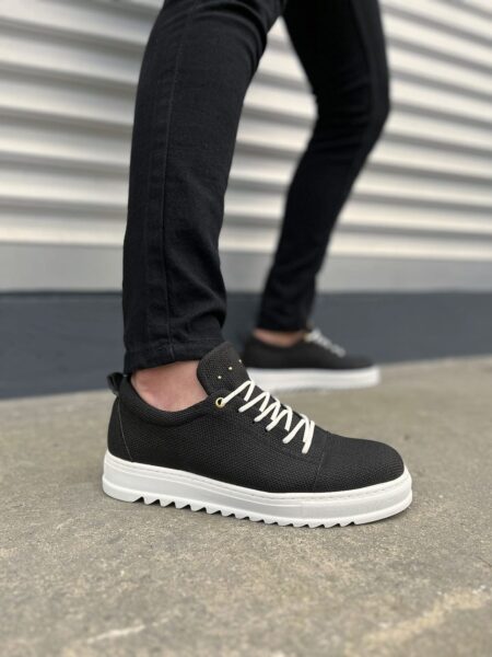 JY152 Cool Bağcıklı Keten Erkek Günlük Spor Klasik Ayakkabı KBT - Siyah