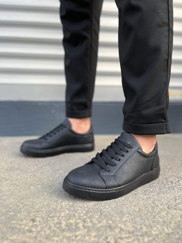 JY165 Elite Bağcıklı Cilt Erkek Günlük Sneaker Ayakkabı CST - Siyah - Görsel 2
