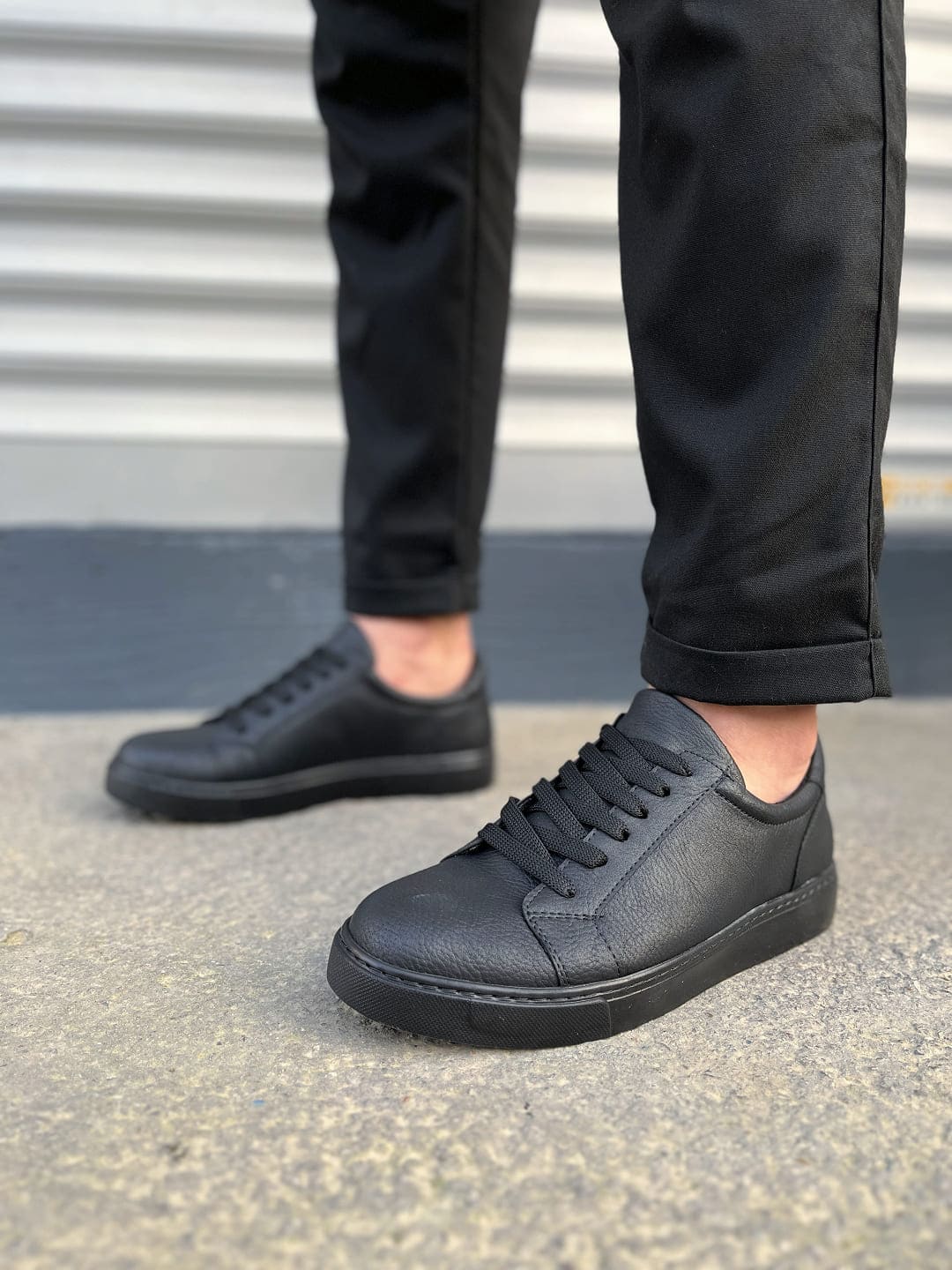 JY165 Elite Bağcıklı Cilt Erkek Günlük Sneaker Ayakkabı CST - Siyah - Görsel 2
