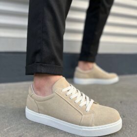 JY165 Elite Bağcıklı Süet Erkek Günlük Sneaker Ayakkabı SBT - Krem