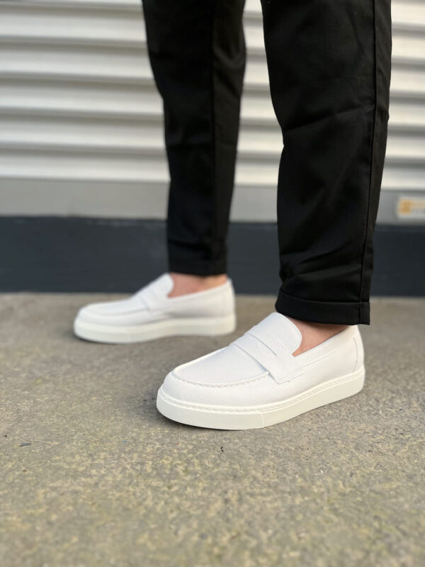 JY180 Estilo X Bağcıksız Cilt Erkek Günlük Spor Klasik Ayakkabı CBT - Beyaz - Görsel 2