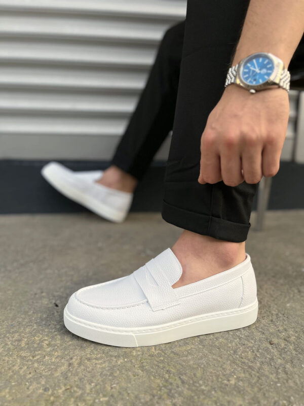JY180 Estilo X Bağcıksız Cilt Erkek Günlük Spor Klasik Ayakkabı CBT - Beyaz - Görsel 3