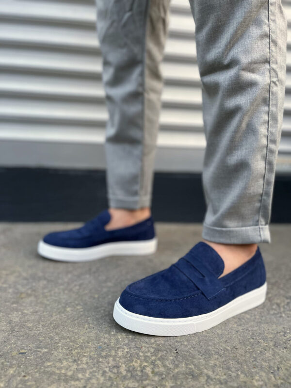 JY180 Estilo X Bağcıksız Süet Erkek Günlük Spor Klasik Ayakkabı SBT - Lacivert - Görsel 2